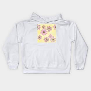 Pink and Yellow Daisy Sunflower Floral Pattern Kids Hoodie